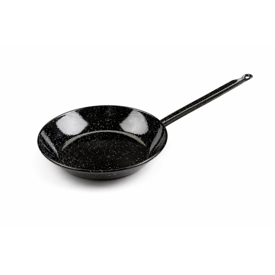 Emaillierte flache Bratpfanne mit Griff
