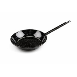 Enamelled shallow pan one handle