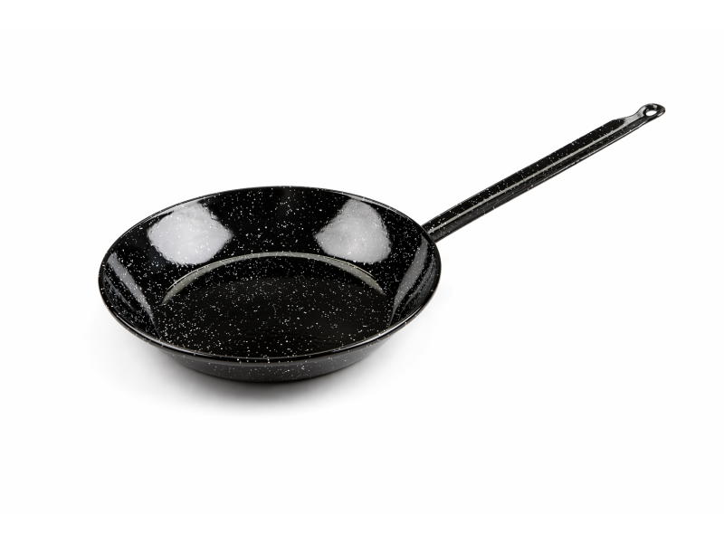 Emaillierte flache Bratpfanne mit Griff