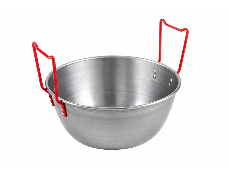 Polished double deep fryer pan