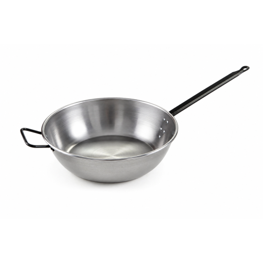 Poêle profonde polie avec manche