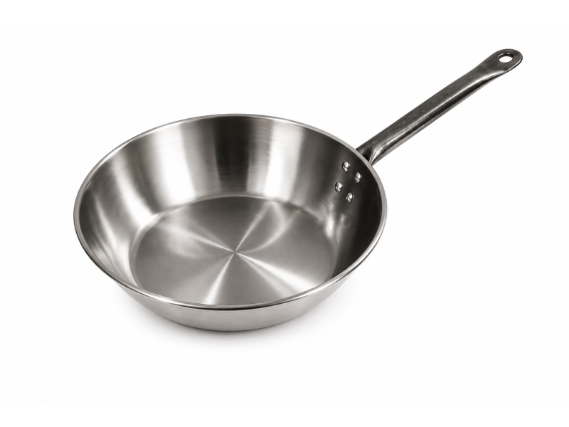 Poêle profonde polie avec manche tubulaire (martelé)