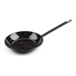 Padella piatta smaltata con manico