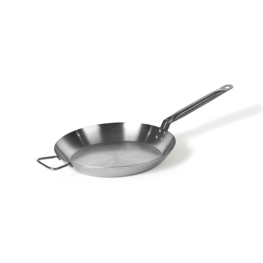Padella lionese piatta con manico tubolare (martellato)