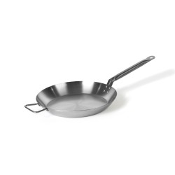 Poêle lyonnaise plate avec manche (martelé)