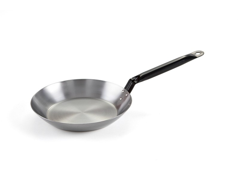 Flache Lyoner Pfanne mit Rohrgriff (gehämmert)