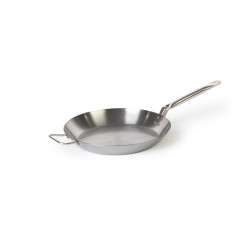 Poêle lyonnaise plate avec manche inoxydable