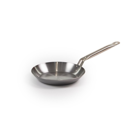 Padella lionese piatta con manico in acciaio inox